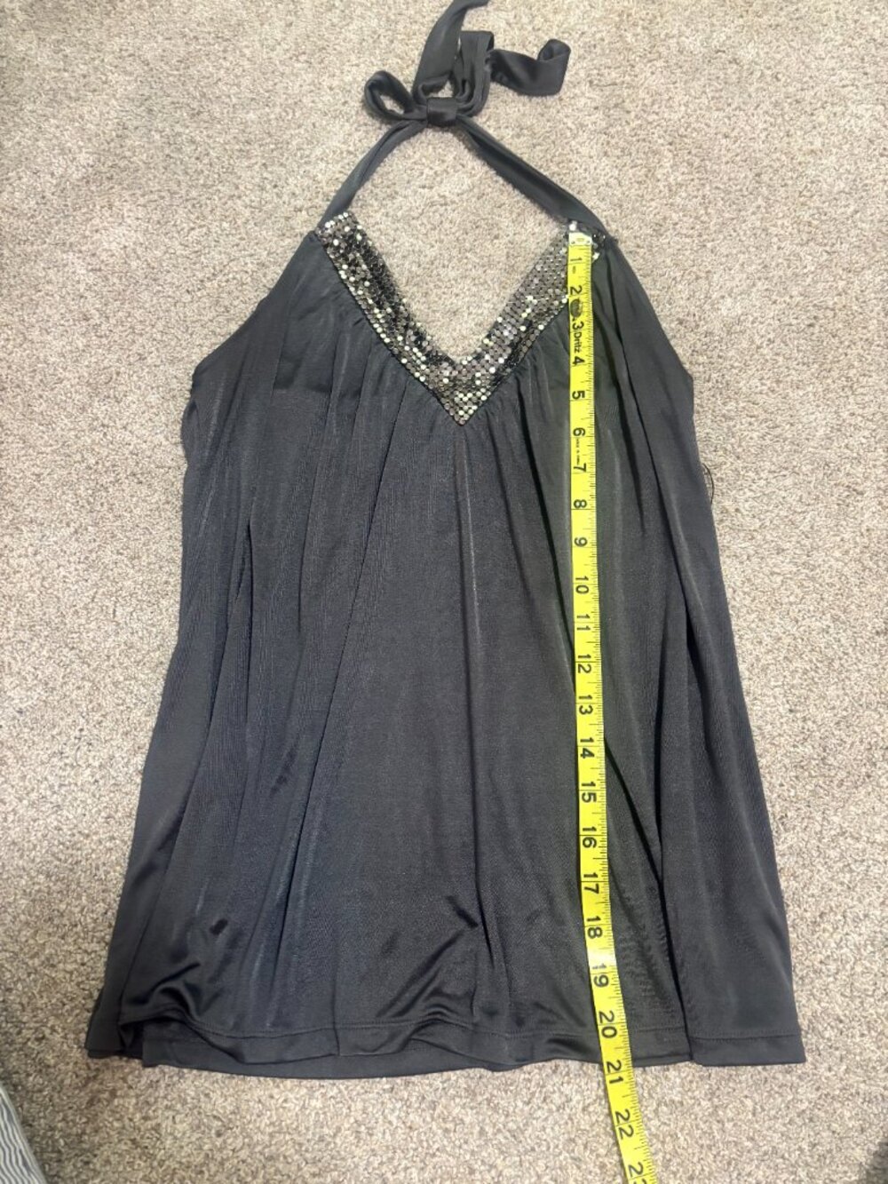 Vintage Express Black Halter Top Small Metallic Chainmail Mesh Y2K Party 2009 - Picture 5 of 5